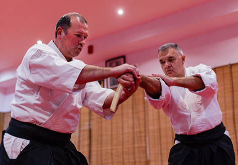 niños pracicando aikido